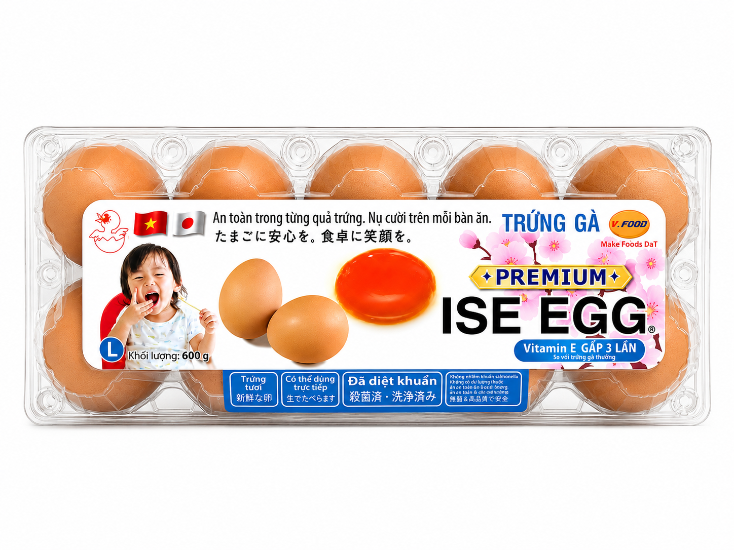 Hộp 10 trứng gà tươi Ise V.Food